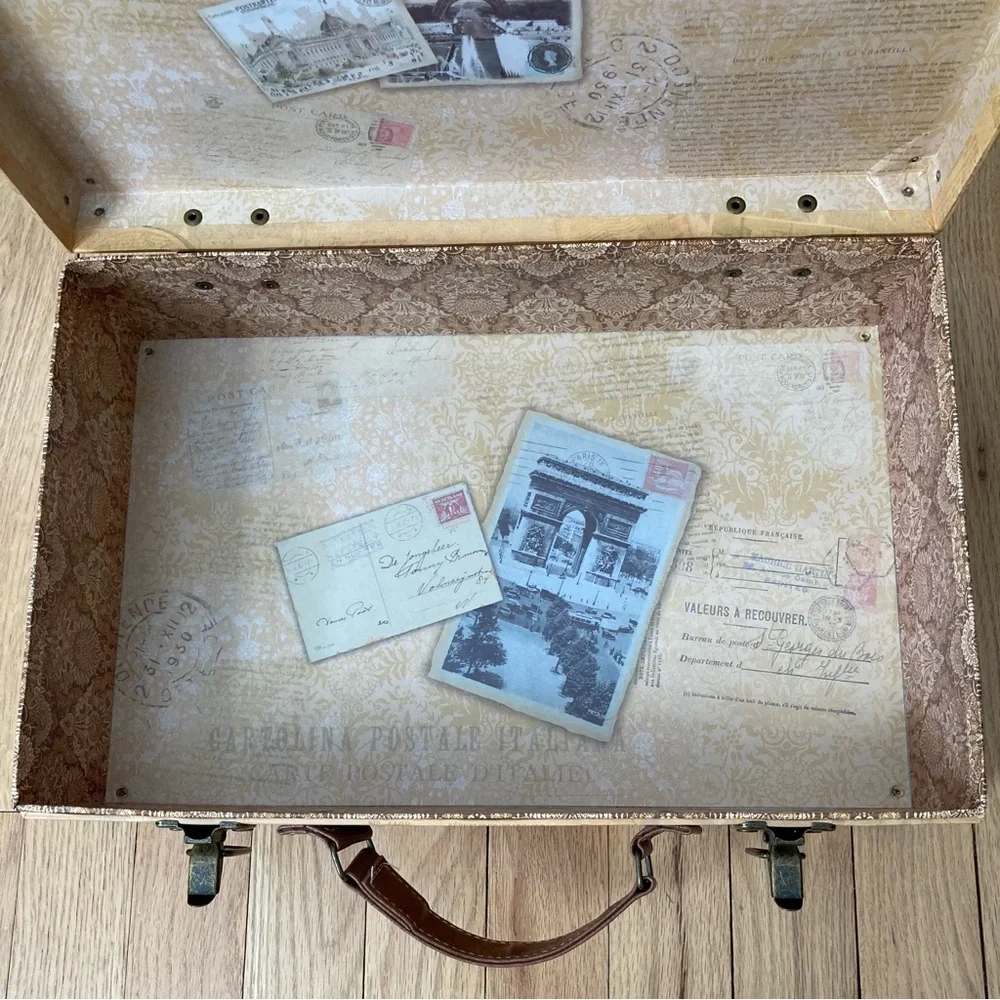 “Punch Studio Kirshner Decorative Arts ” Paris Postcards Paperboard Suitcase